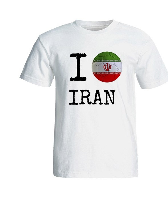 تی شرت آستین کوتاه نه شین دیزاین طرح فوتبال جام جهانی ای لاو ایران  کد 4567