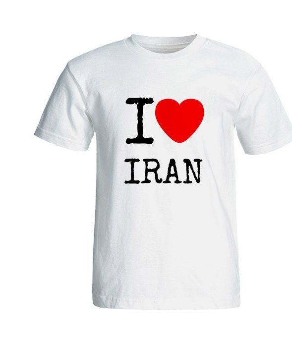 تی شرت آستین کوتاه مردانه شین دیزاین طرح ای لاو ایران کد 4582