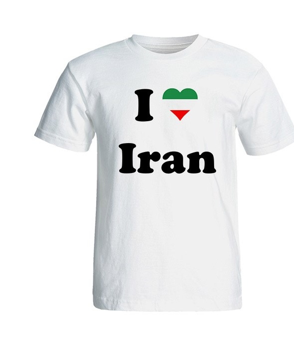 تی شرت آستین کوتاه زنانه شین دیزاین طرح ای لا و ایران  جام جهانی کد 4578