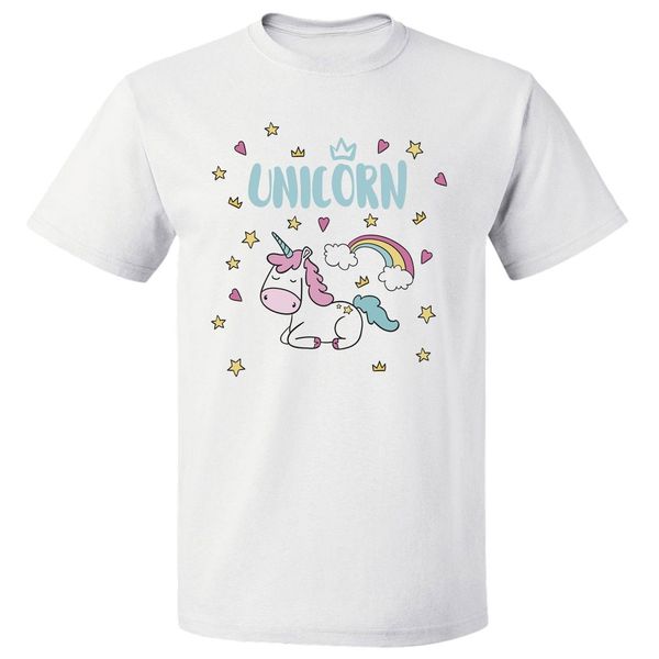 تی شرت پارس طرح کارتونی اسب تک شاخ رنگین کمان unicorn یونیکورن کد 7145 تی شرت پارس طرح کارتونی اسب تک شاخ رنگین کمان unicorn یونیکورن کد 7145