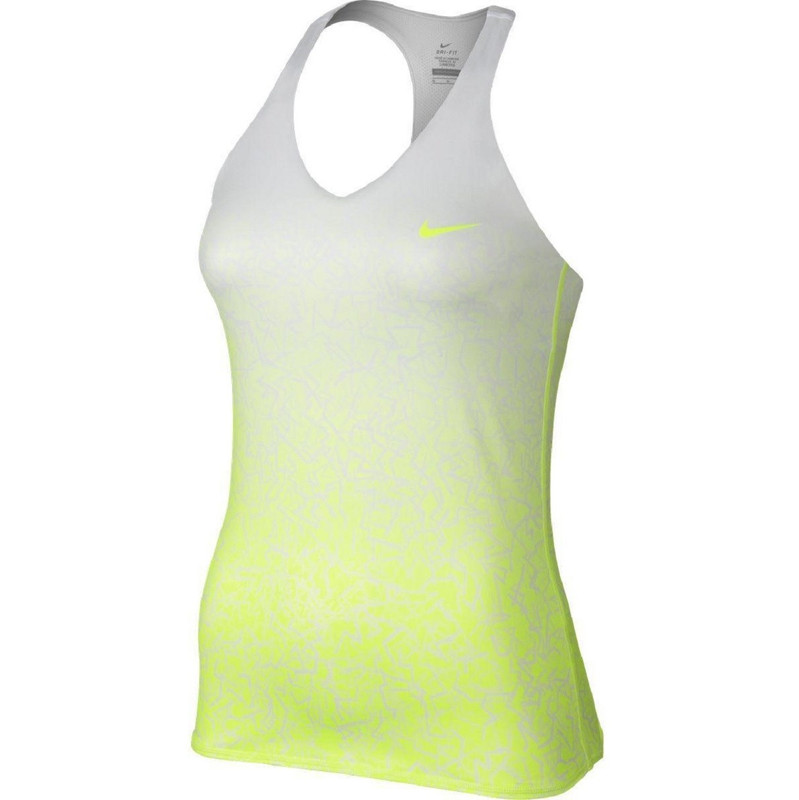 تاپ ورزشی زنانه نایکی مدل Advantage Printed Tank - Volt/White