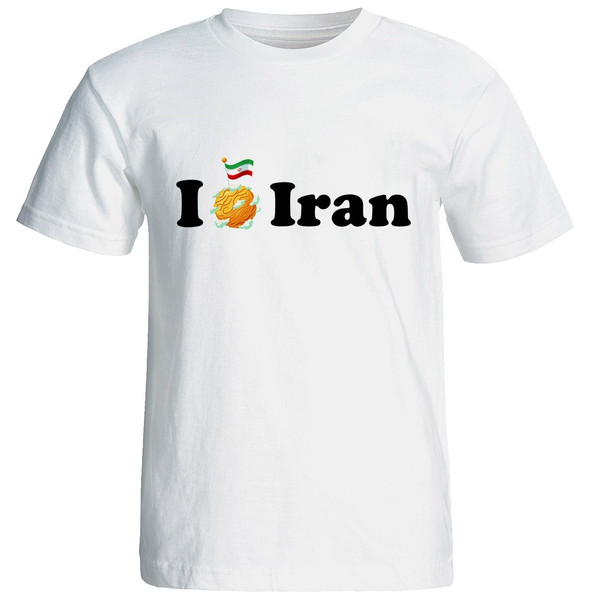 تی شرت آستین کوتاه مردانه شین دیزاین طرح تیم ملی ای لاو ایران کد 4583