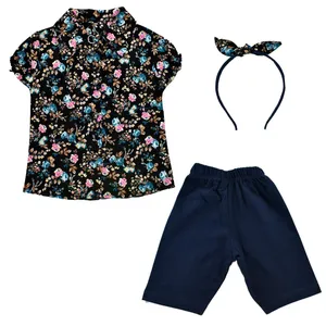 ست لباس دخترانه نیروان طرح گلی کد1