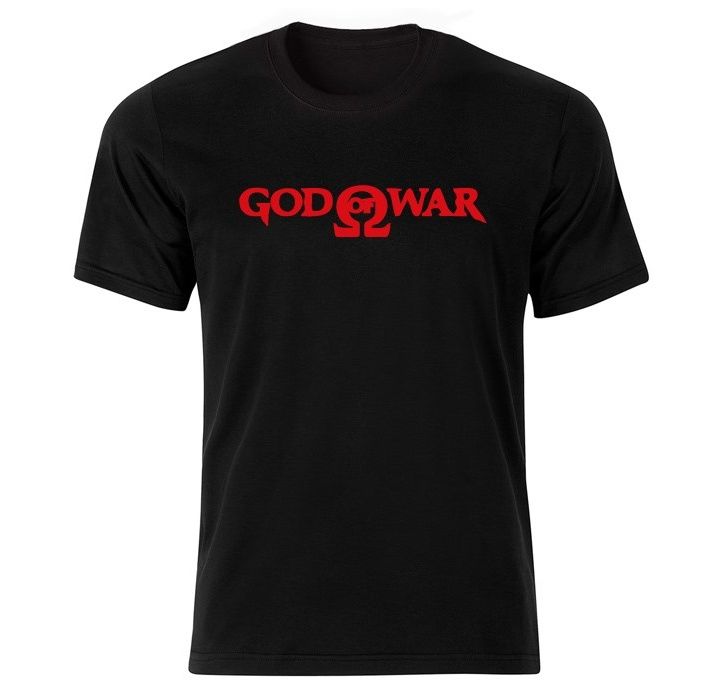 تیشرت آستین کوتاه مردانه بلک اند وایت طرح God of War کد BR6000