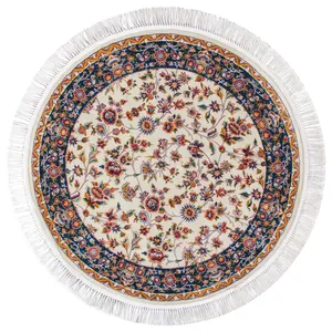 فرش ماشینی عرش طرح عرشیا دایره زمینه کرم
