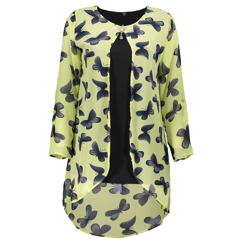 شومیز مجلسی مدل پروانه ای رنگ زرد