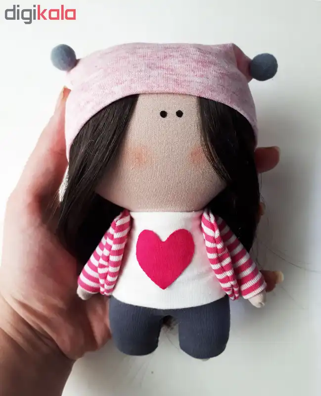 عروسک طرح دختر روسی قلبی کد MG07 ارتفاع 15 سانتی متر