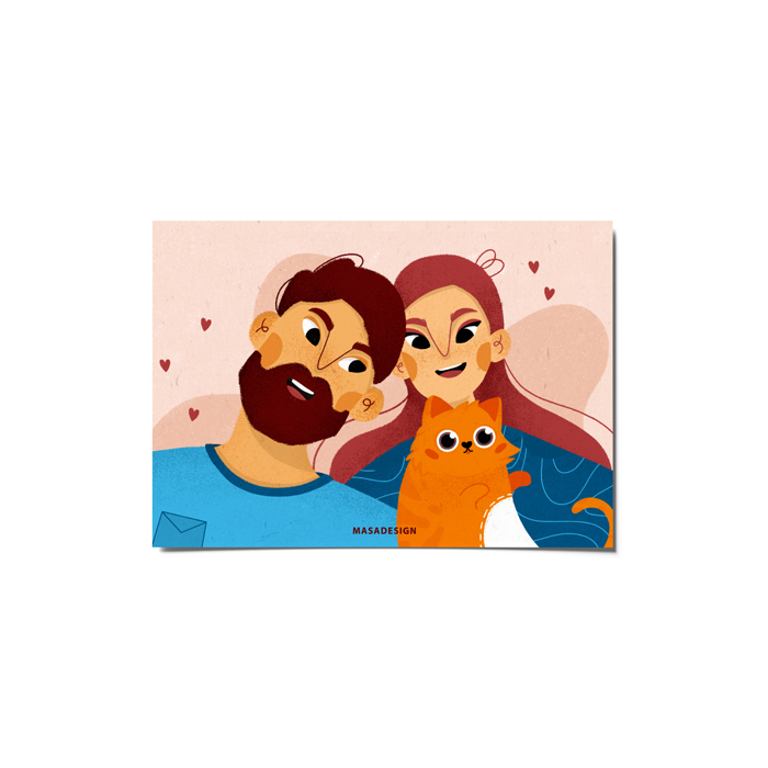 کارت پستال ماسا دیزاین طرح عشق و دوستی کد postv148