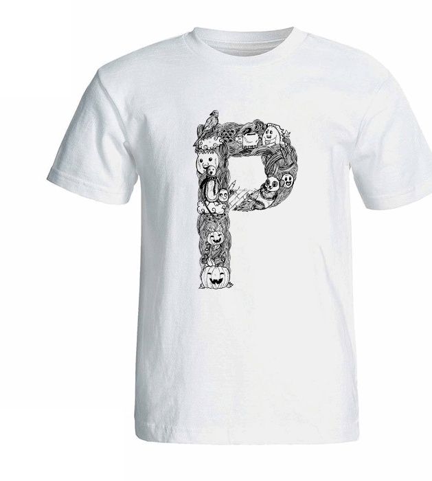 تی شرت آستین کوتاه زنانه شین دیزاین طرح حروف اول اسم P کد 4553 -  - 2