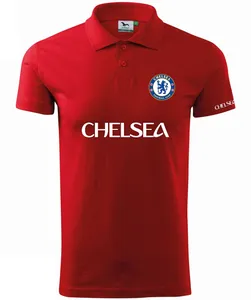 پولوشرت قرمز مردانه گروه رویال طرح چلسی مدل 2018