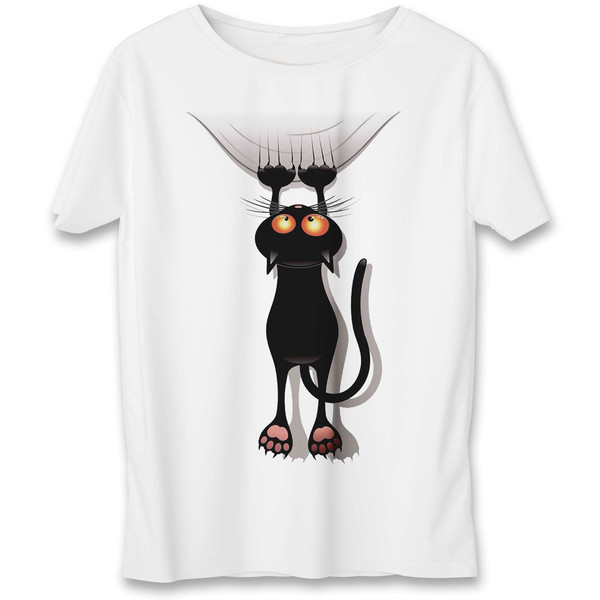 تی شرت به رسم طرح گربه کد 556