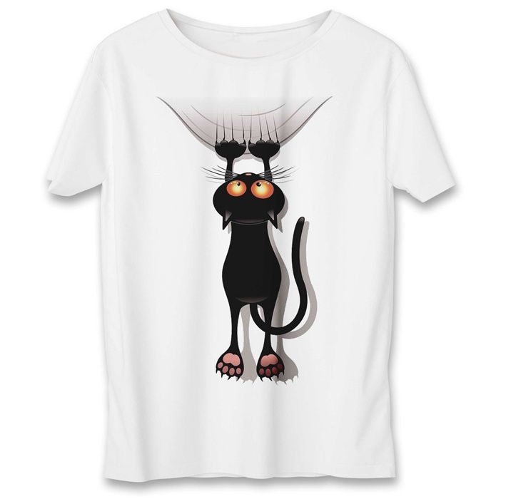 تی شرت به رسم طرح گربه کد 556 -  - 2