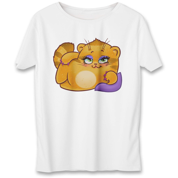تی شرت به رسم طرح استیکر گربه کد 562