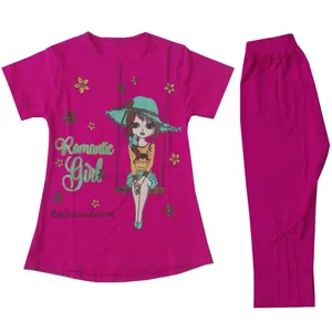 ست تی شرت و شلوارک دخترانه رادین مدل Girl کد B-009