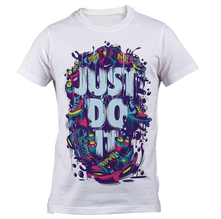 تیشرت استین کوتاه گروه رویال طرح just do it مدل B 5013