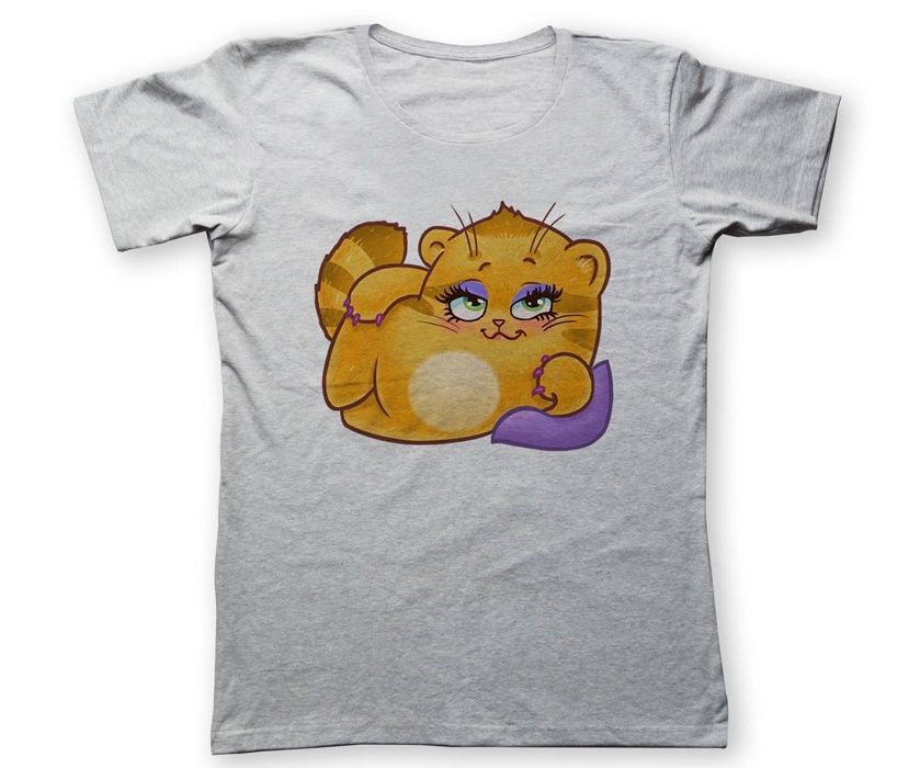 تی شرت به رسم طرح استیکر گربه کد 462