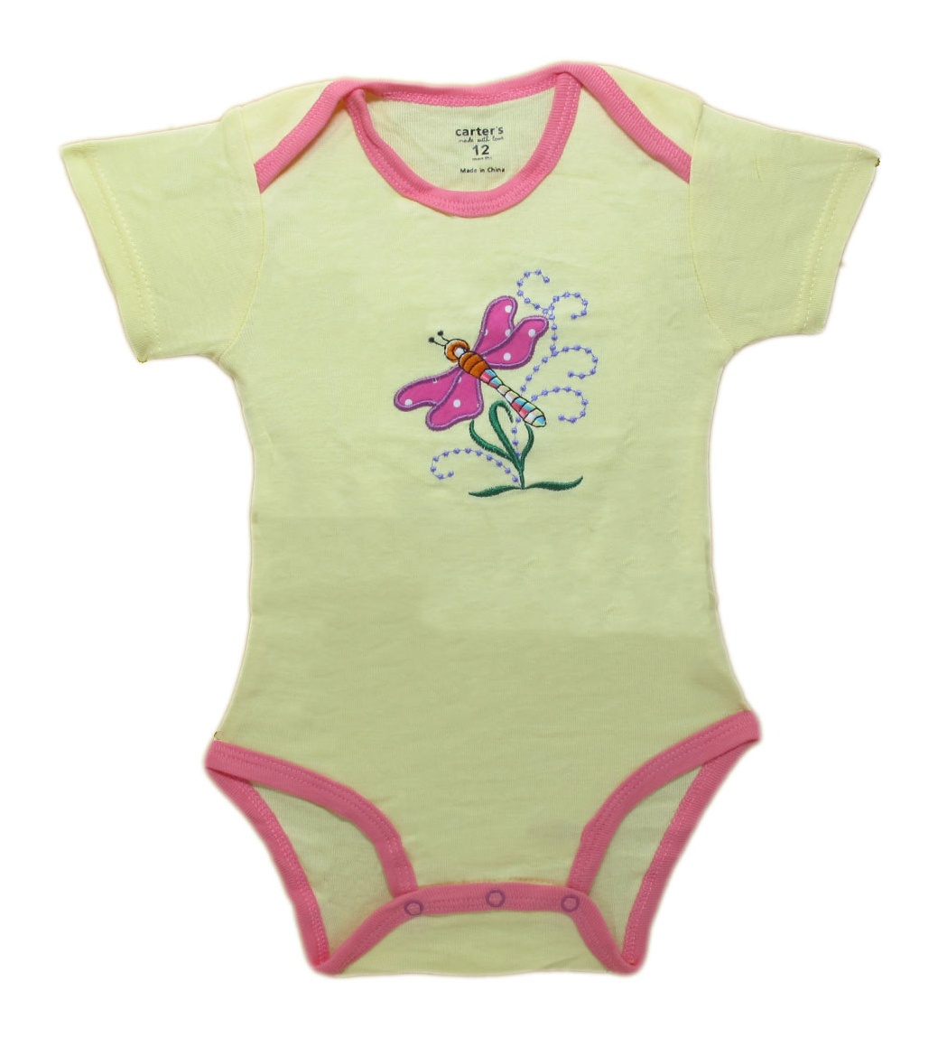 لباس بادی دخترانه کارترز مدل yellow butterfly