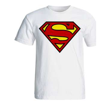 تی شرت آستین کوتاه سفید سالامین طرح سوپرمن کد SA126