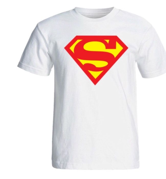 تی شرت آستین کوتاه سفید سالامین طرح سوپرمن کد SA141