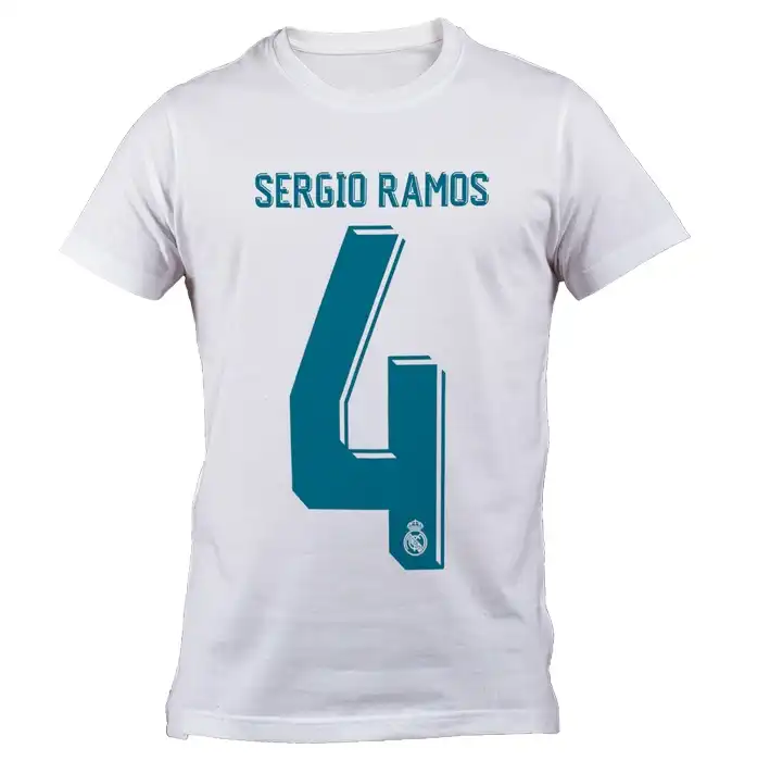 تی شرت مردانه رئال مادرید طرح راموس شماره 4 مدل B 60712