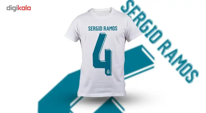تی شرت مردانه رئال مادرید طرح راموس شماره 4 مدل B 60712
