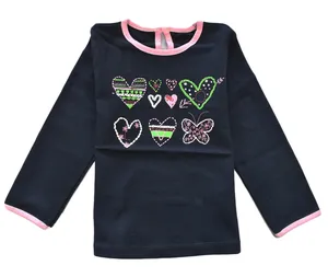تی شرت دخترانه سوگلی مدل Navy Hearts