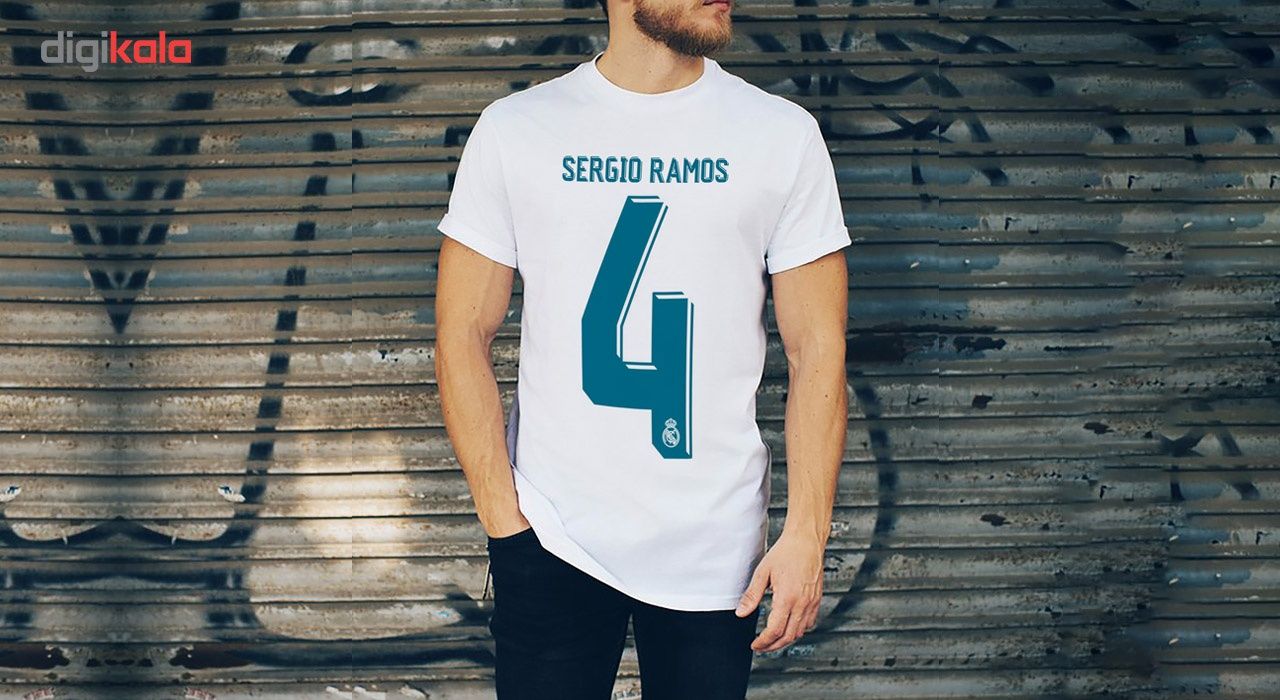 تی شرتمردانه رئال مادرید طرح راموس شماره 4مدل B 60712