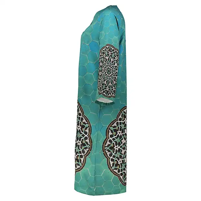 مانتو زنانه پارسی مدل کاشی فیروزه