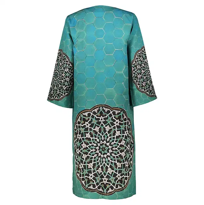 مانتو زنانه پارسی مدل کاشی فیروزه