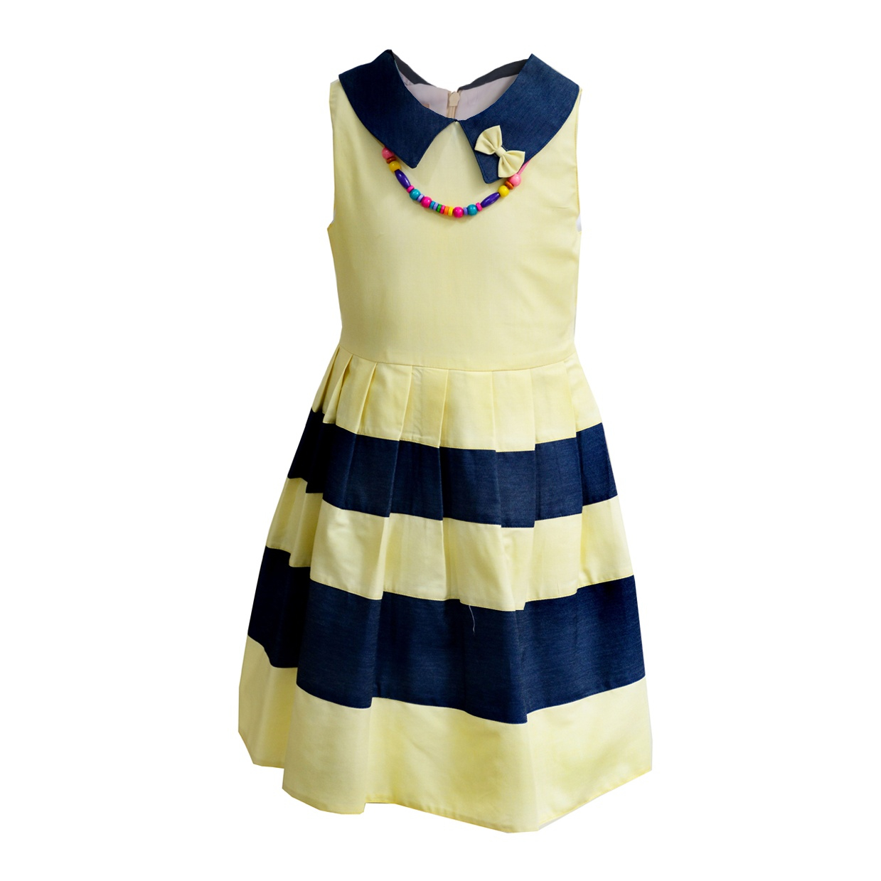 پیراهن دخترانه مدل نواری1151