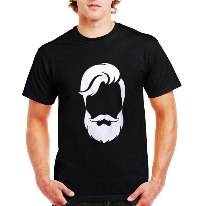 تی شرت نخی مردانه فلوریزا طرح ریش و مو مدل BEARD002M تیشرت