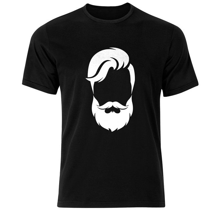 تی شرت نخی مردانه فلوریزا طرح ریش و مو مدل BEARD002M تیشرت