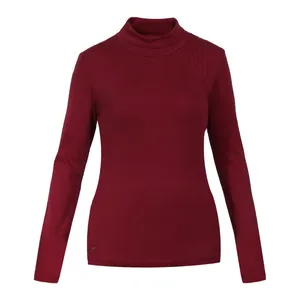 بلوز زنانه سیاوود مدل TNECK-WBO-80034-زرشکي R0190