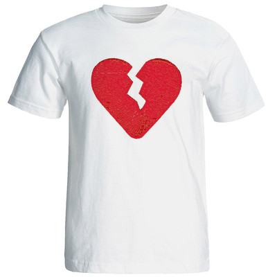 تی شرت مردانه طرح قلب شکسته کد 12715