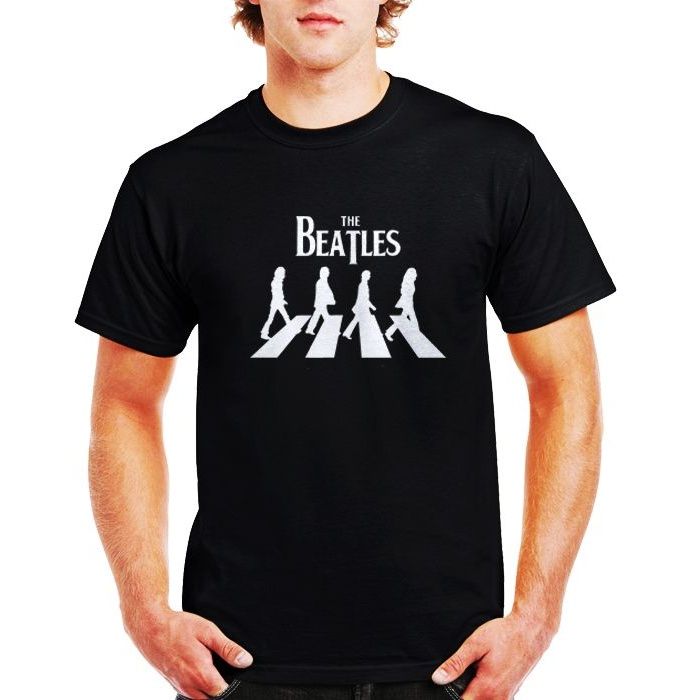تی شرت نخی مردانه فلوریزا طرح گروه موسیقی بیتلز کد Beatels 001M تیشرت