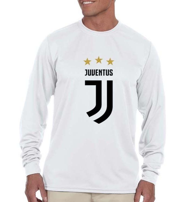 تی شرت آستین بلند ورزشی مردانه طرح لوگو یوونتوس کد juventus Clubs Logo 001M تیشرت