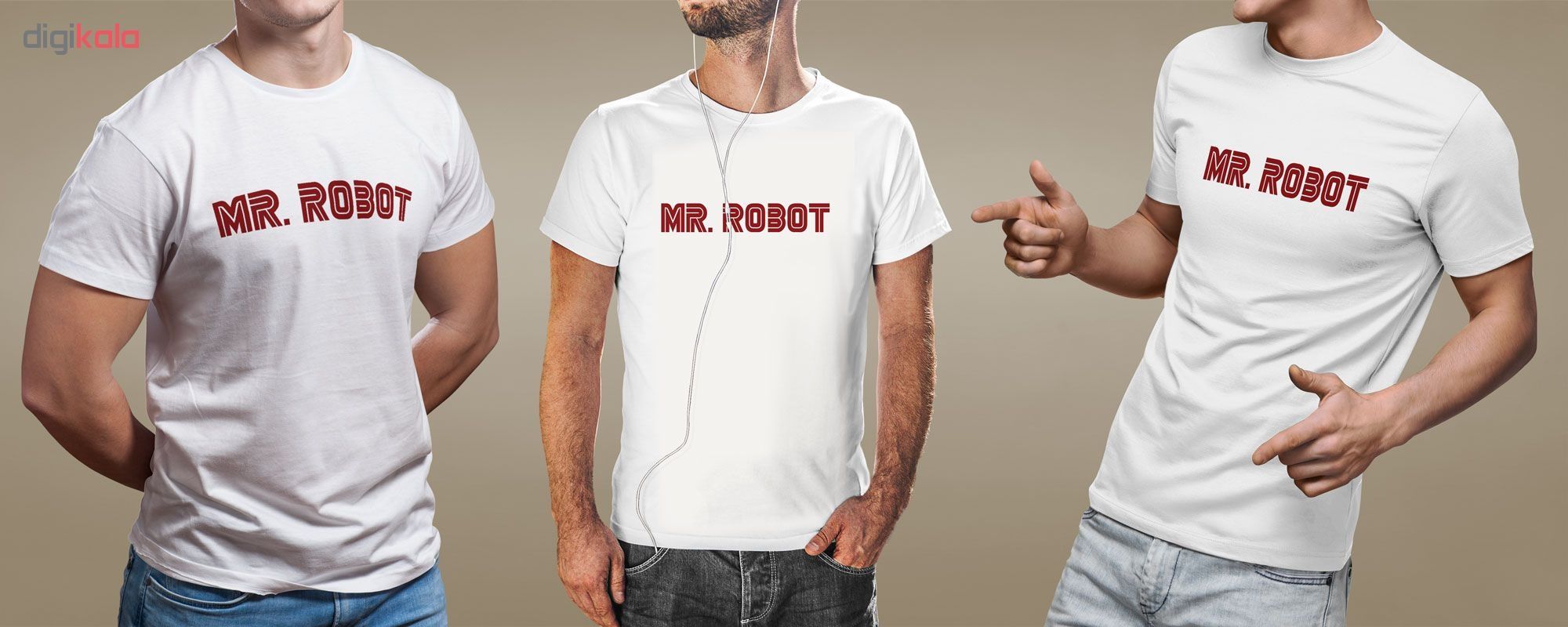 تیشرت مردانه آستین کوتاه کد 13405 طرح آقای روبات - مستر ربوت - هکر - ربات