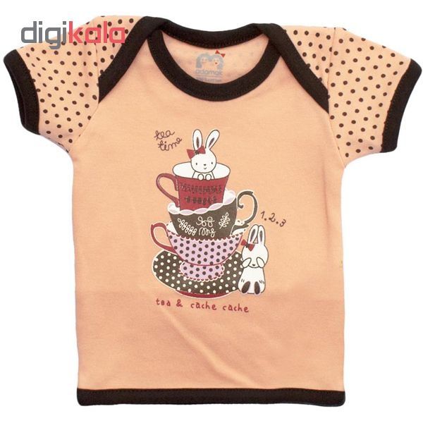 تی شرت نوزادی دخترانه آدمک طرح فنجان وخرگوش -  - 3