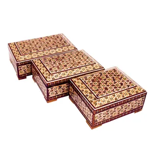 جعبه جواهرات خاتم کاری کد 58-16-101 مجموعه سه عددی