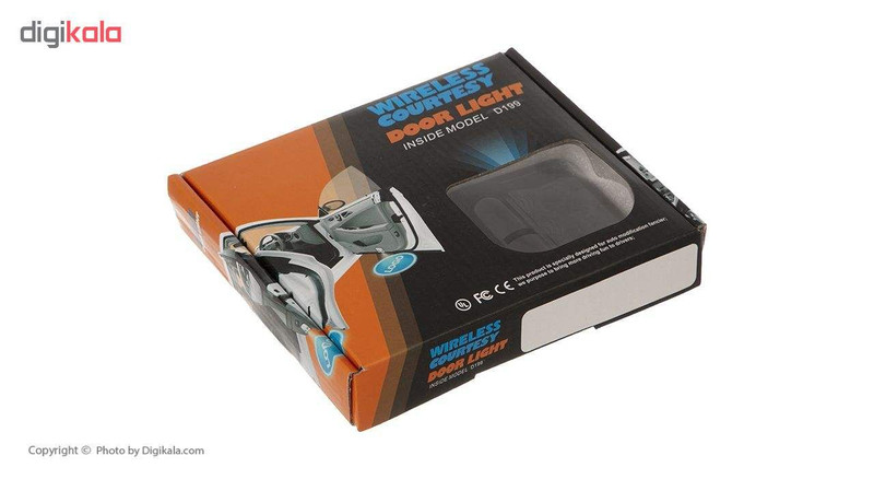 چراغ لوگو زیر در خودرو طرح جمجمه آتشین مدل PKH1 بسته 2 عددی