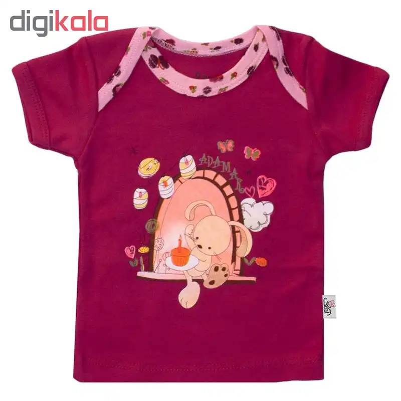 تی شرت نوزادی آدمک مدل طرح خرگوش و پروانه 01