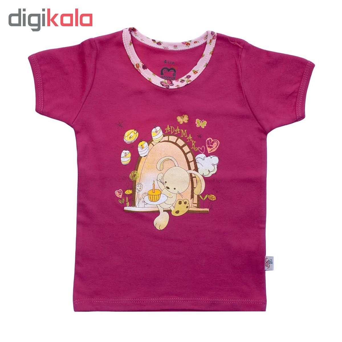 تی شرت نوزادی دخترانه آدمک طرح خرگوش و پروانه کد 02 -  - 2