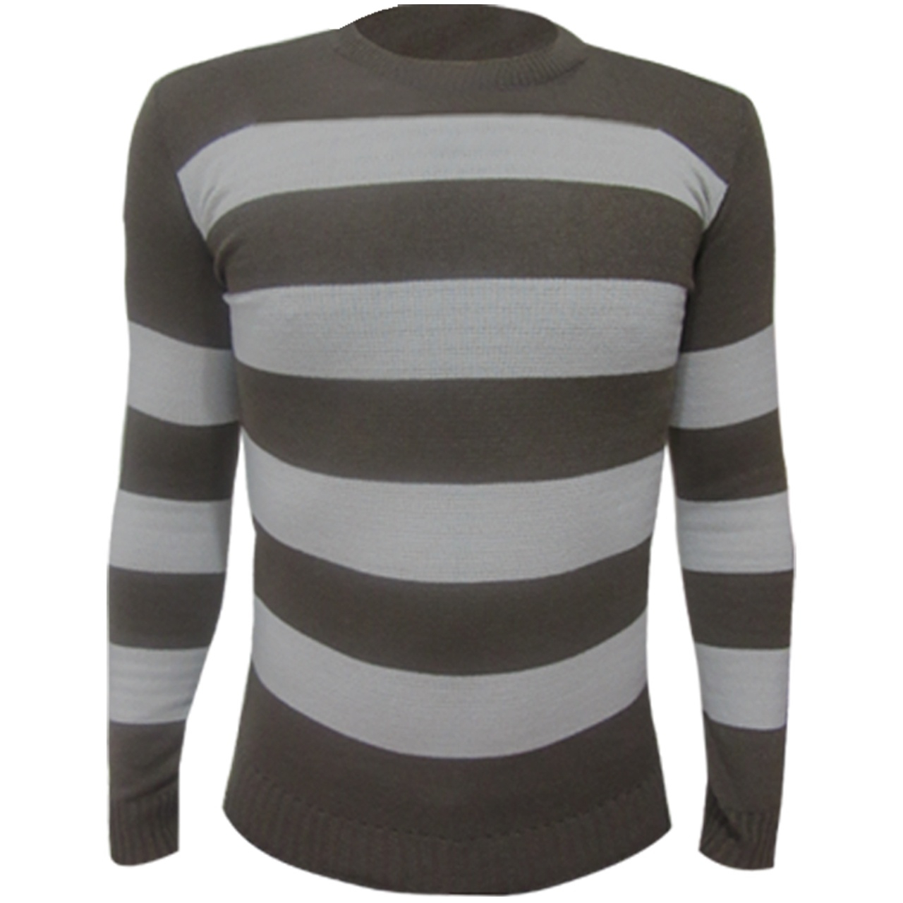 پلیور بافت مردانه مدل Stripes BROWN