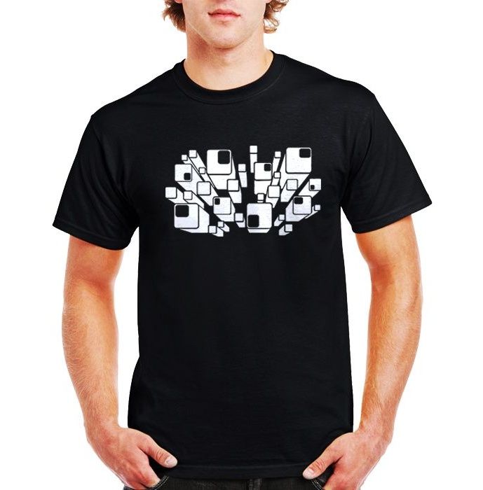 تی شرت مردانه نخی فلوریزاطرح سه بعدی مکعب کد 3D qube 001M تیشرت 