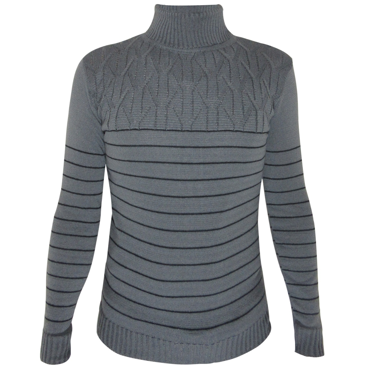 پلیور یقه اسکی مردانه مدل oval Gray