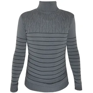 پلیور یقه اسکی مردانه مدل oval Gray