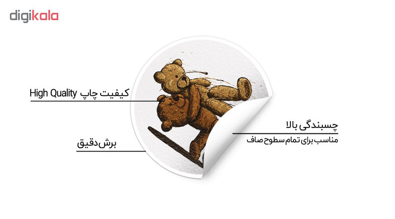 استیکر لپ تاپ ماسا دیزاین طرح خرس مدل STK818