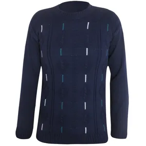 پلیور بافت مردانه مدل Line Dark Blue