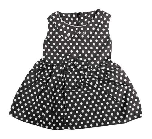 پیراهن دخترانه مجلسی طرح خال خالی پاپیون دار کد black368