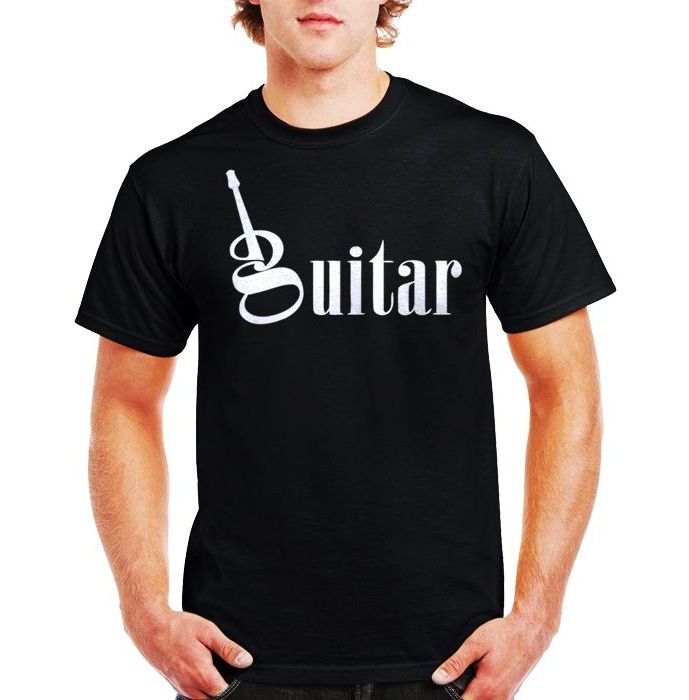 تی شرت مردانه نخی طرح ساز موسیقی گیتار کد 002 guitar تیشرت